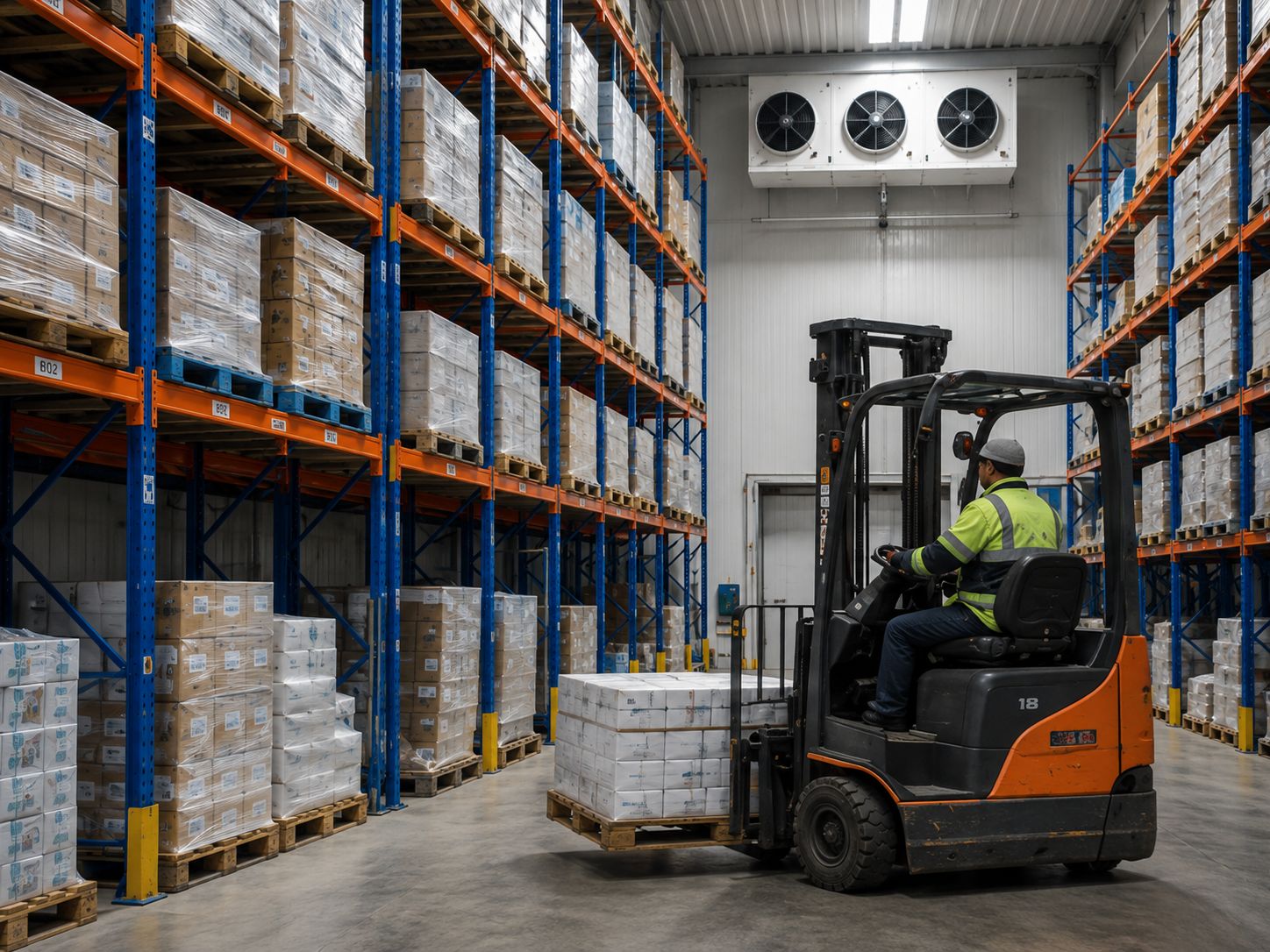 Quai logistique, véhicules en manoeuvre