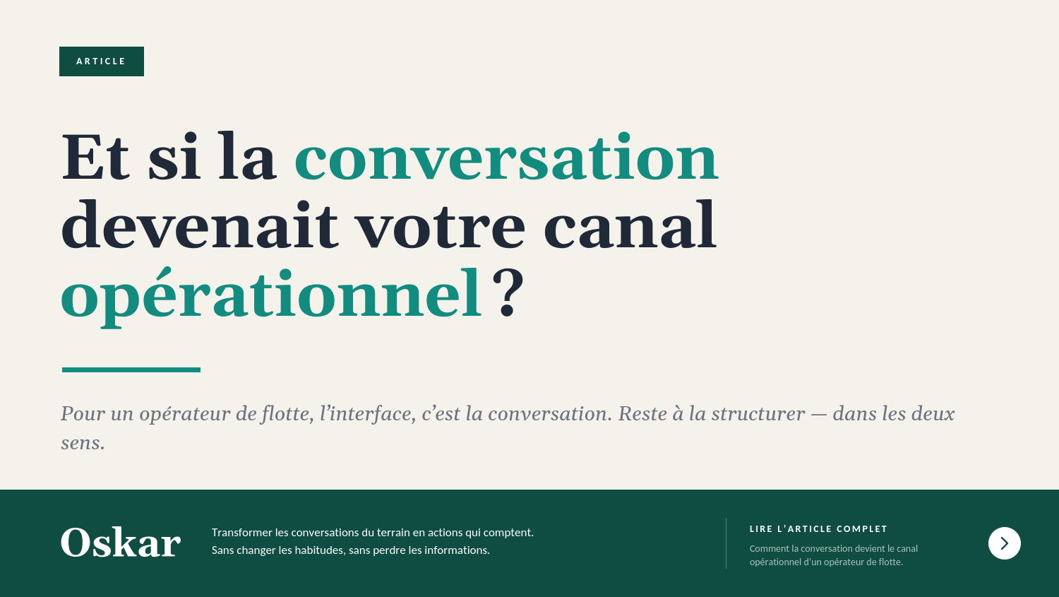 Faire de WhatsApp le canal opérationnel d'un opérateur de flotte